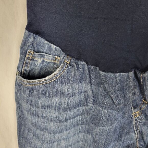 Liz Lange Maternity for Target Blue Denim‎ Full Belly Panel Capris - Picture 3 of 8
